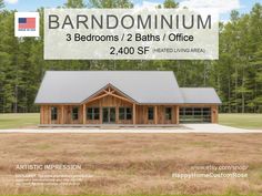 an advertisement for a new home in the woods with text that reads,'3 bedroom / 2 baths office