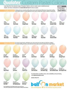 the qualatex pastel colors chart for balloons