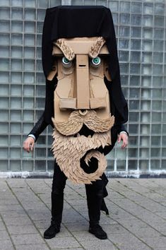 a man in a costume made out of cardboard