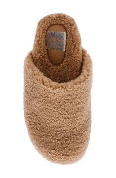 Curly faux shearling adds a cozy layer to this comfortable, classic scuff slipper. Textile faux fur upper and lining/synthetic sole Imported Womens Slippers, Nordstrom Rack, Fashion Shoes, Faux Fur, Slippers, Nordstrom, My Style