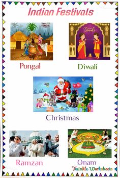 Indian Festivals Worksheets For Kids, Festival Worksheets For Grade 1