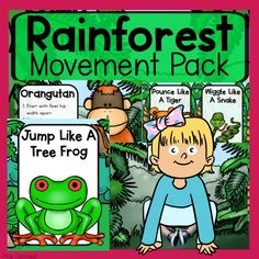 An awesome variety pack of rainforest themed ways to move.  When you buy in a bundle you SAVE. When you purchase the Rainforest Movement Pack,  you will feel confident knowing that your kids are having fun with physical activity, gross motor, and movement activities!   You will receive downloadable PDF files with your purchase. The digital game will include a PowerPoint and Google Slides copy as well.  Read more details below. Rainforest Crafts, Movement Cards, Rainforest Theme, Animal Yoga, Lesson Plans For Toddlers, Yoga Cards, Preschool Lesson Plan, Rainforest Animals, Toddler Classroom