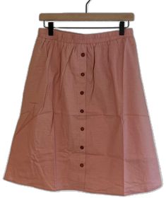 Pink Buttoned Workwear Skirt, Pink Buttoned Skirt For Work, Pink Workwear Skirt With Buttons, Casual Pink Skirt With Buttons, Pink Buttoned Skirt For Spring, Pink Button Closure Skirt For Spring, Pink Skirt With Button Closure For Spring, Spring Pink Skirt With Button Closure, Jacquard Midi Skirt