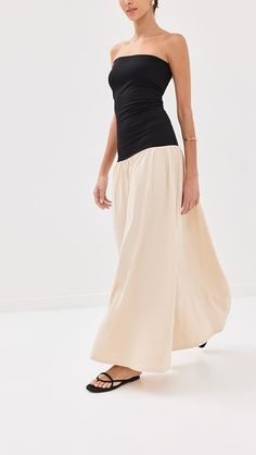 By Malene Birger Marciella Dress | Shopbop Versatile Bandeau Bottoms For Spring, Flowy Ruched Cotton Skirt, Ruched Cotton Bottoms, Stretch Cotton Gathered Skirt, Chic Stretch Modal Bottoms, Versatile Stretch Modal Bottoms, Stretch Cotton Gathered Skirt Bottoms, Cotton Stretch Gathered Skirt Bottoms, Chic Stretch Bottoms With Banded Waist