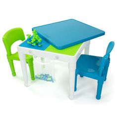 a plastic table and chair set for children