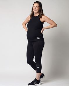 Power Ribbed Black Tank, Designed For A Four Way Stretch. High Neck Tank, Ribbed Tank, Ribbed Fabric, Pregnant Women, Bump, Moisture Wicking, High Neck, Fabric, Design