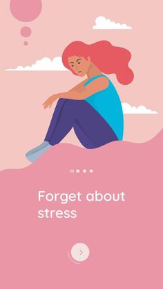 Forget about stress app banner. Illustration for mobile application psychology and help with stress