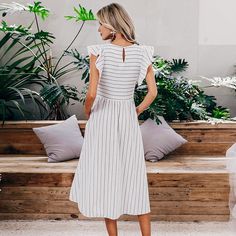 S19DR1293-302 White Beach Dress, Beach White Dress, Elegant Summer Dresses, Ruffle Linen, Boho Summer Dresses, White Beach, Long White Dress, Summer Fashion Dresses, White Dresses For Women