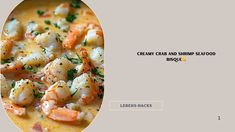 a bowl of creamy crab and shrimp seafood soup