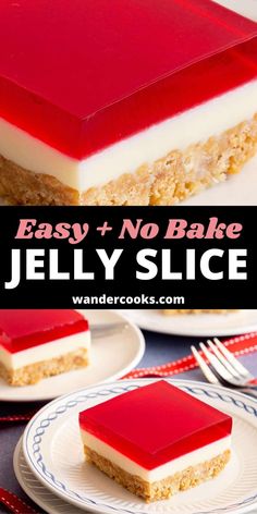 this easy and no bake jelly slice is the perfect dessert for any party