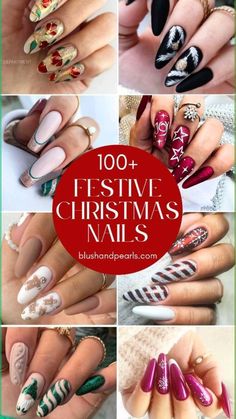 Dark Green Nails, Manicure Inspiration, Fancy Nails Designs, Seasonal Nails, Winter Nail Art, Christmas Nail Designs