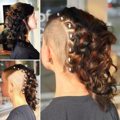 Side Shave Updo, Wedding Hairstyles Shaved Sides, Shaved Side Wedding Hairstyles, Undercut Formal Hairstyles, Hairstyles For Shaved Sides, Shaved Side Braids