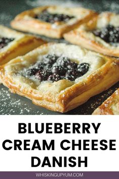 blueberry cream cheese danish with text overlay