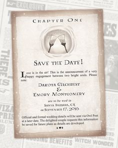 a wedding card with the words save the date