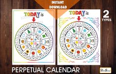 two calendars with the words today and today on them