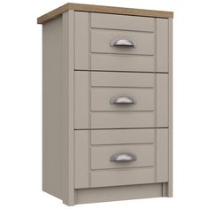 an image of a drawer with drawers on the front and bottom side, in grey