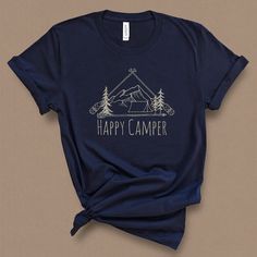 For the happy camper this t-shirt for women is the perfect camping t-shirt with a rustic nostalgic feel. Wear this mountains graphic t-shirt while enjoying nature and the great outdoors graphic. Grab your gear and head out in your new backpacking t-shirt this summer! DETAILS This Beautiful graphic t-shirt is made of 49% to 100% combed and ring-spun cotton and is very soft and comfortable to wear. Check the size card for specific fabrications per color. We use DTG technology and eco friendly inks Screen Print Graphic Tee For Camping, Mountains Graphic, Enjoying Nature, Heather Brown, Cut Tees, Happy Camper, T Shirt For Women, Happy Campers, Better Love