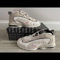 Selling: Men's Social Status X Nike Air Max Penny 1 Recess 'Desert Sand' Photon Dust / Black - Summit White Size 12 Shoes New W/ Box Style #: Dm9130-100 Shoes Are 100% Authentic And Brand New With Box. Retail: $190.00+ Tax $250.00 Buy It Now Nike Air Sp 1, Nike Air Max Sunder Cdg, Nike Air Max Penny 1, 97er Nike, Nike Air Max 1 Patta, Penny 1, Nike Sacai, Pretty Shoes Sneakers, Streetwear Shoes