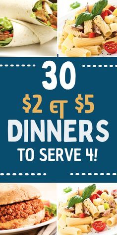 the cover of 30 dinners to serve for $ 2 95 per serving, including sandwiches and salads