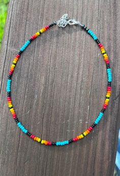 ☆ turquoise or purple or coral or neon green, black, white, red, orange, yellow ☆ lobster clasp and metal wire  ☆ sizes can be from 13in-16in and will have an extension chain ☆ beads are size 8/0  If you have any questions please DM me!! Southwestern Style Festival Choker With Colorful Beads, Southwestern Style Colorful Beaded Choker Necklace, Southwestern Beaded Choker For Festivals, Southwestern Orange Beaded Necklace, Western Chokers Beaded, Native American Necklace, Beaded Jewlery, Seed Bead Jewelry