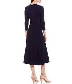 Women's Dresses & Gowns | Dillard's Elegant 3/4 Sleeve Evening Outerwear, Elegant Evening Outerwear With 3/4 Sleeves, Fitted A-line Long Sleeve Dress For Fall, Fall A-line Fitted Midi Dress, Chic A-line Long Sleeve Dress For Fall, Chic Long Sleeve A-line Dress For Fall, Spring Long Sleeve Dresses With Flattering Silhouette, Spring Evening A-line Outerwear, Tailored Midi Dress For Fall