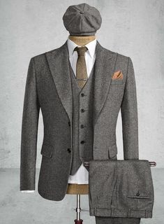 Thomas Shelby Peaky Blinders Gray Tweed Suit – StudioSuits Thomas Shelby Suit Style, Tommy Shelby Suit, Grey Tweed Suit Men, Groom Style 2023, Peaky Blinders Suits Mens Fashion, Vintage Tuxedo Men, Tweed Three-piece Suit With Notch Lapel For Business, Classic Tweed Suits With Suit Collar, Formal Tweed Three-piece Suit With Notch Lapel