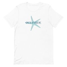 San Diego has it all -- 75 miles of incredible beaches and awesome surf spots. Our San Diego Beach Collection includes many of the local San Diego favorites from the County's southern border with Mexico and all the way to San Clemente at the north border of the county. Enjoy finding your favorite beach! This t-shirt is everything you've dreamed of and more. It feels soft and lightweight, with the right amount of stretch. It's comfortable and flattering for both men and women.  * 100% combed and ring-spun cotton (Heather colors contain polyester) * Heather colors are 52% combed and ring-spun cotton, 48% polyester * Athletic Heather is 90% combed and ring-spun cotton, 10% polyester * Heather Prism colors are 99% combed and ring-spun cotton, 1% polyester * Fabric weight: 4.2 oz (142 g/m2) * P Casual Summer T-shirt With Star Logo, Summer Graphic Tee With Star Logo, White Summer Tops With Star Logo, White Tops For Ocean Activities In Summer, White Surfing T-shirt For Vacation, White Beachy T-shirt For Surfing, Beach San Diego, Surf Spots, San Diego Bay