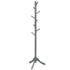 a metal coat rack with five hooks on it