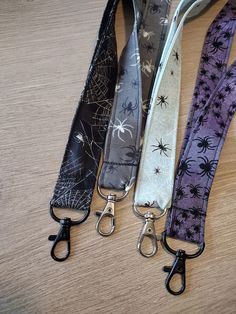 Keychain Lanyard Ideas, Lanyard Aesthetic, Different Spiders, Random Accessories, Black Spiders, Wallet Lanyard, Bday Wishlist, Blue Glow, Spider Webs