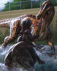 Suchomimus Art, Paleoart Dinosaurs, Spinosaurus Art, Jurassic Park Raptor, Cool Dinosaurs