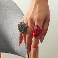 Black & Red Chunky Marble Resin Statement Rings Tagged An 8 But Fits A 7.5. **I Love Offers And Providing Bundle Deals!** New To Posh? Sign Up W/ Code Moonrisethrift For $10 Off Any Purchase! :) Lucite, Goth, Gothic, Ring Set, Girly, Classic, Feminine, Hot Topic, Brandy Melville, Madewell, Anthropologie, Urban Outfitters, Gift, Boho, '90s, Y2k, Retro, Vintage Marble Ring, Turtle Ring, Aesthetic Rings, Acrylic Ring, Transparent Resin, Pattern Ring, Party Rings, Big Rings, Resin Ring