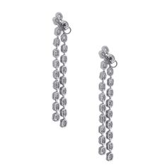 For Sale on 1stDibs - Material: 18k white gold Style: Drop earrings Diamond Details: Approximately 7.25ctw baguette cut diamonds. Diamonds are G in color and VS in clarity. Luxury Diamond Cut Baguette Cut Earrings, Platinum Earrings With Baguette Cut Diamonds, White Gold Baguette Diamond Earrings For Formal Occasions, White Gold Baguette Cut Earrings For Evening, Luxury Platinum Diamond Earrings With Baguette Diamonds, White Gold Baguette Cut Evening Earrings, Elegant White Gold Baguette Diamond Earrings, Elegant Baguette White Gold Diamond Earrings, Elegant Baguette White Gold Earrings