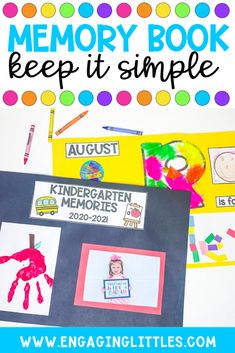 Tk Memory Book, Preschool Portfolio Ideas Memory Books, Preschool Scrapbook Ideas Memory Books, Pre K Scrapbook Ideas, Handprint Memory Book Preschool, Pre K Memory Book Ideas, Kindergarten Scrapbook Ideas, Kindergarten Memory Book Ideas