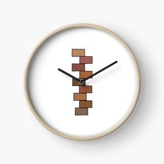 a clock with an image of a man made out of blocks on the face and hands