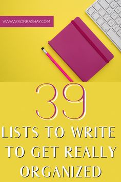 39 lists to write to get really organized! Organize your life with these helpful lists! Creative Organization, Photo Organization, Get Your Life, Brain Dump