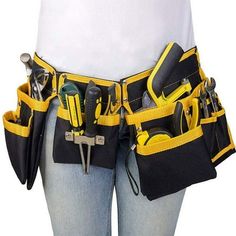 Introducing the Work Apron Pro Tool Belt for Men, an exceptional blend of functionality and durability specifically tailored for the modern handyman, carpenter, or construction professional. This heavy-duty tool holder belt is meticulously crafted to streamline your workflow and keep your tools organized at arms reach, ready for action whenever you need them. The tool belt features a multi-pocket design that caters to various tools and accessories, including nails, screws, pliers, hammers, measu Electrician Tool Bag, Belt Storage, Tool Belts, Electrician Tools, Utility Pouch, Tool Organizers, Tool Bags, Tool Pouch, Pocket Tool