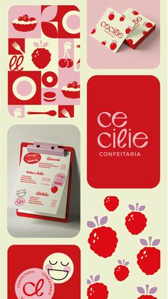 the logo and business card design for cecilie confifiaria, an italian restaurant