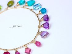 Rainbow Precious Gemstone Bracelet, Multi Stone Chain Bracelet - Valltasy Multicolor Stone Bracelets In Fine Jewelry Style, Multicolor Stone Bracelets Fine Jewelry, Elegant Multicolor Crystal Gemstone Bracelet, Elegant Multicolor Gemstone Crystal Bracelet, Multicolor Gemstone Accented Bangle Bracelet, Multicolor Gemstone Accented Bracelet, Elegant Multicolor Gemstone Bracelets, Multicolor Gemstone Bracelet, Colorful Gemstone Jewelry For Jewelry Making