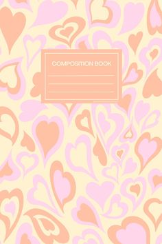 Aesthetic pastel composition book notebook trendy cover with heart printed background Binder Covers Printable, School Book Covers, Writing Inspiration Tips, Graphic Shirt Design, Book Cover Template, Print Aesthetic, Chore Chart Kids