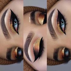 Winter Eye Makeup, Gold Glitter Makeup, Dinner Makeup, Egyptian Makeup, Makeup Scary, Makeup Steps, Classic Makeup, Brushes Makeup