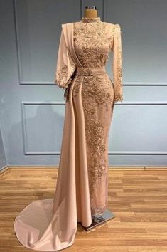 Evening Gowns Gold, Full Sleeves Dress, Gown Gold, Stretch Satin Dress, Prom Dresses Long Mermaid, Mermaid Evening Gown, فستان سهرة, Women's Evening Dresses, Mermaid Evening Dresses