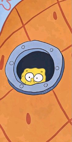 an image of a cartoon character peeking out of a hole