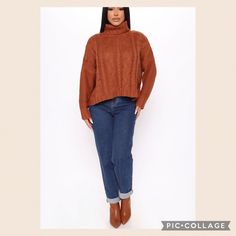 New Listing! This Is A Gorgeous Sweater! It Is Thick And So Warm! I Bought Two Of Them, One For My Daughter But It Did Not Fit Her! I Absolutely Love Mine! It Is A Pretty Rusty Brown Shade! It Looks Great With Jeans And Ankle Boots! Size Medium Bust 24 Length 21 Trendy Textured Knit Top For Cold Weather, Cable Knit Turtleneck Top For Cold Weather, Trendy Brown Cable Knit Top, Trendy Acrylic Tops For Cold Weather, Trendy Cable Knit Acrylic Tops, Trendy Acrylic Cable Knit Tops, Trendy Turtleneck Cable Knit Tops, Cable Knit Turtleneck, Cable Knit Turtleneck Sweater