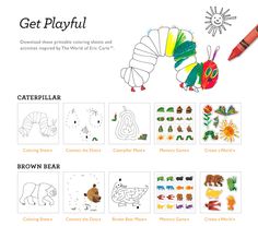 the very hungry caterpillar coloring book is available for pre - school children to color