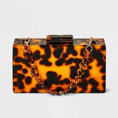 Minaudiere Clutch - A New Day™ : Target Leopard Wedding, Tortoise Print, Acrylic Bag, Casual Clutch, Brown Clutch, Acrylic Clutch, Wedding Handbag, Box Clutch, Ladies Clutch