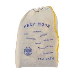 a tea bag with the words mary moon written on it