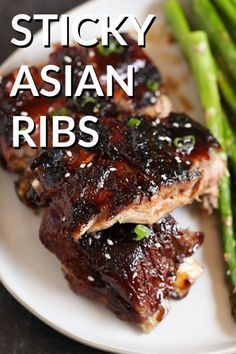 Sticky Asian Ribs, Asian Ribs, Ribs Recipe Oven, Ribs In The Oven, Sticky Sauce, Ribs In Oven, Short Ribs Recipe, Baked Ribs, Pork Rib Recipes