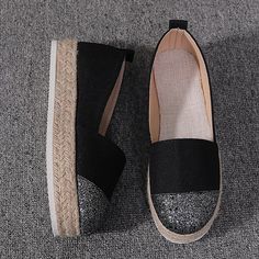 Vanessas Woman Espadrilles Women's Loafers for Women - Black2,5 Casual Summer Slip-on Loafers, Black Flat Heel Loafers For Summer, Summer Loafers With Rubber Sole, Summer Loafers With Rubber Sole And Flat Bottom, Comfortable Summer Slip-on Loafers, Summer Beach Loafers With Textured Sole, Summer Loafers With Textured Sole And Round Toe, Summer Beach Slip-on Loafers, Textured Sole Loafers For Summer