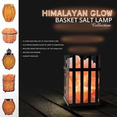 the himalayan glow basket salt lamp collection