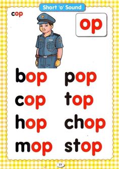 a poster with the words pop pop top, hop hop stop and an image of a cop